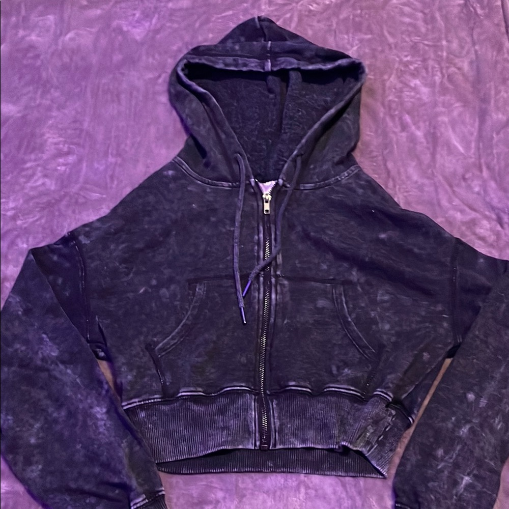 Women's Black Cropped Hoodie